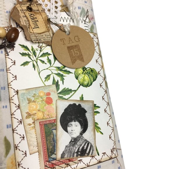 Writing Junk Journal Vintage Style Fabric Cover Diary Includes Ephemera No 15 u - Picture 3 of 10